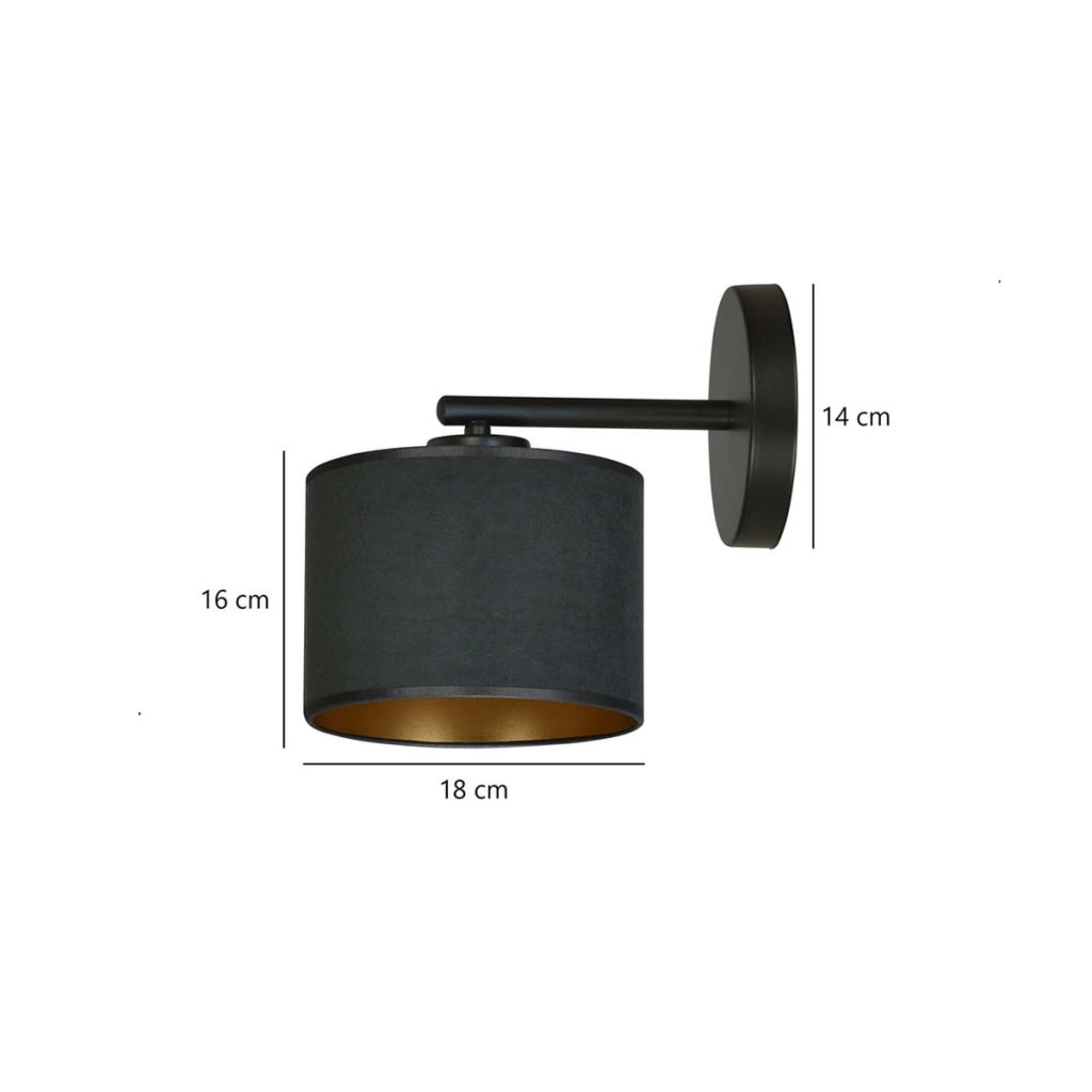 Lampada da parete Hilde in acciaio nero opaco