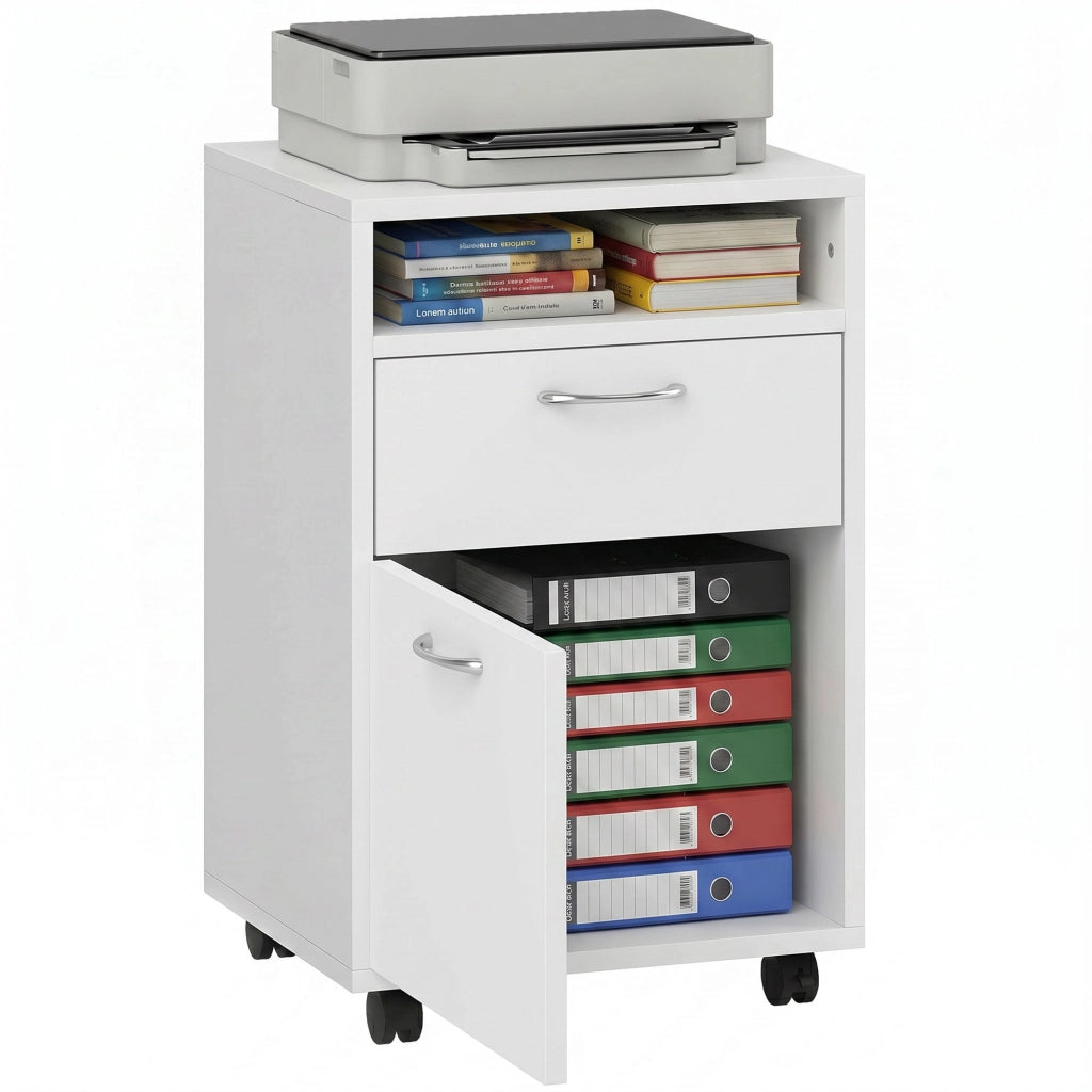 Cassettiera da Ufficio con Ruote ¨C Zephmum ¨C Bianco 40x35x60 cm