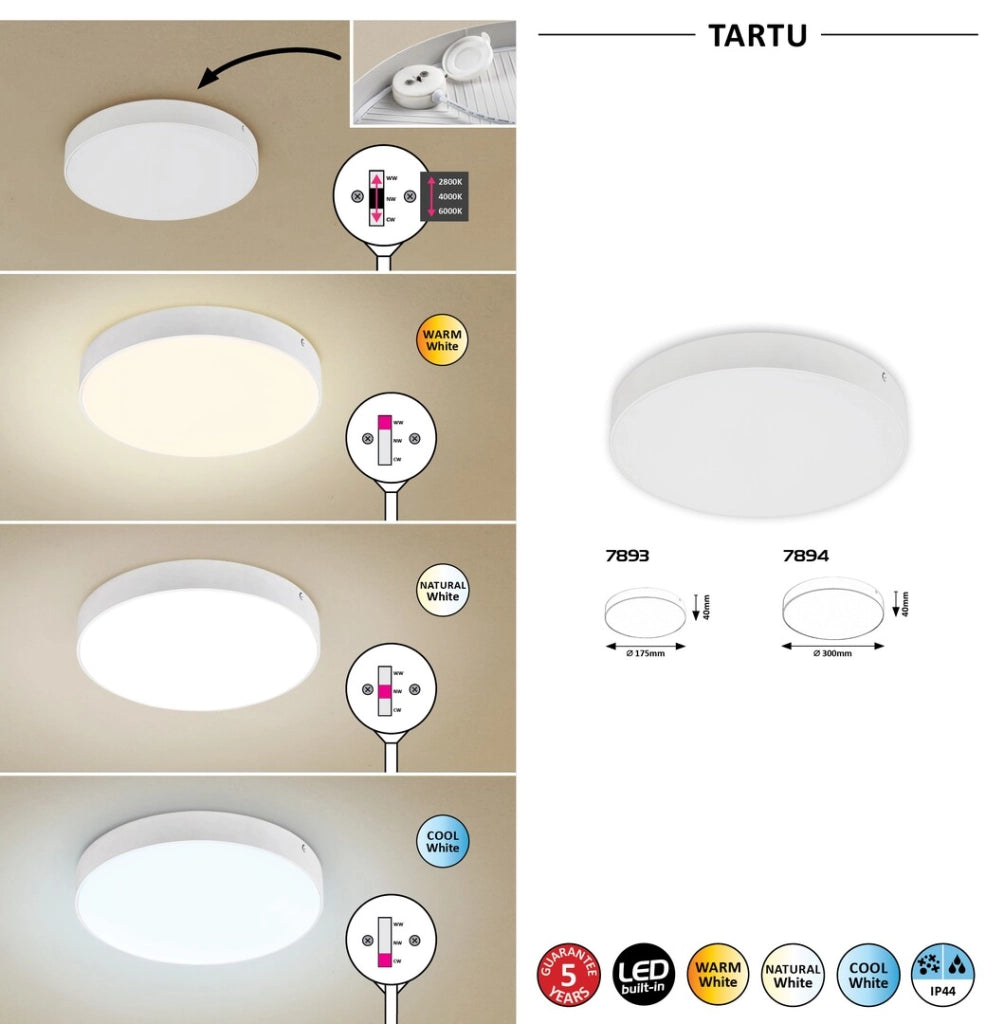 Plafoniera esterna LED 24W rotonda IP44 bianca Rabalux