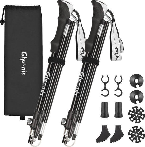 Wandelstocchi in alluminio regolabili con supporti in gomma - 36 a 130 cm