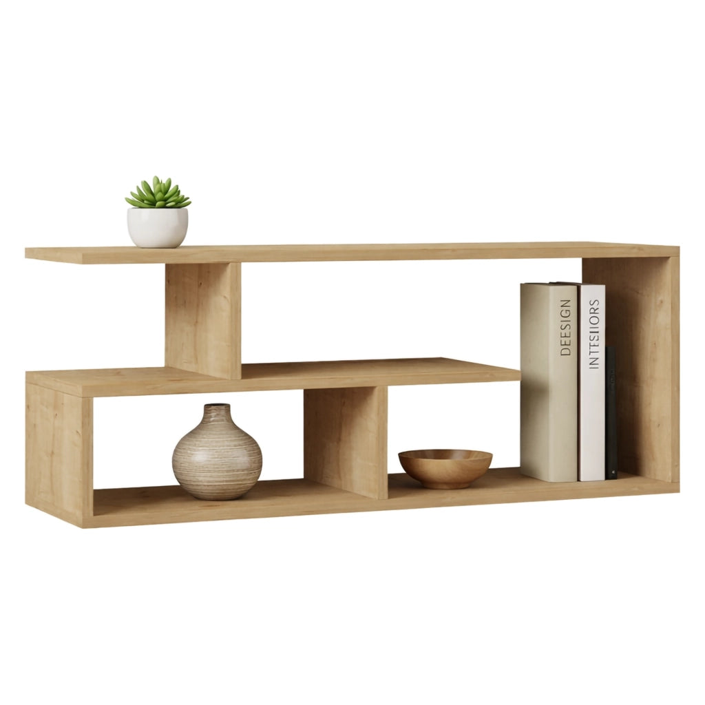 Foglizzo, Mobile Porta tv 2 Ripiani, 100x30x40h cm Marrone Rovere