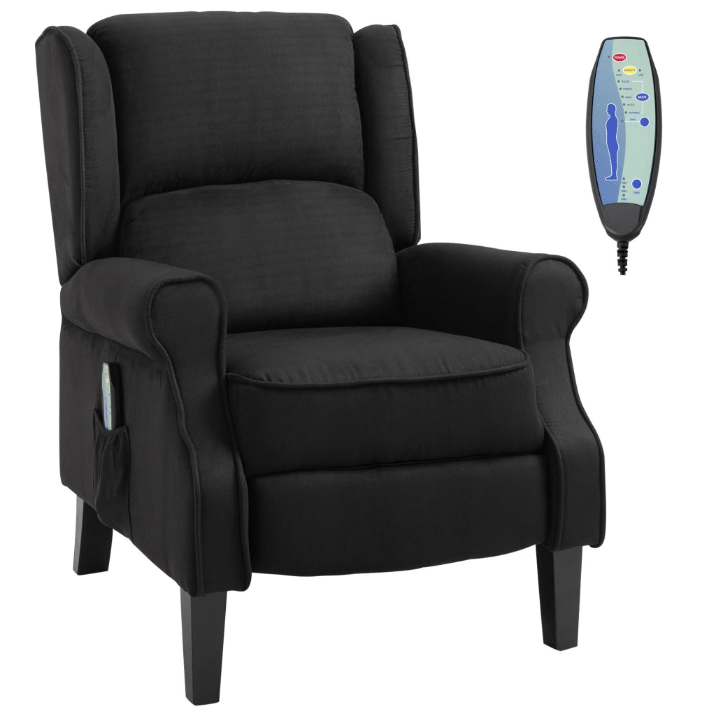 EasyComfort Poltrona Relax Massaggiante Reclinabile con Telecomando, 78x83x101cm, Nero