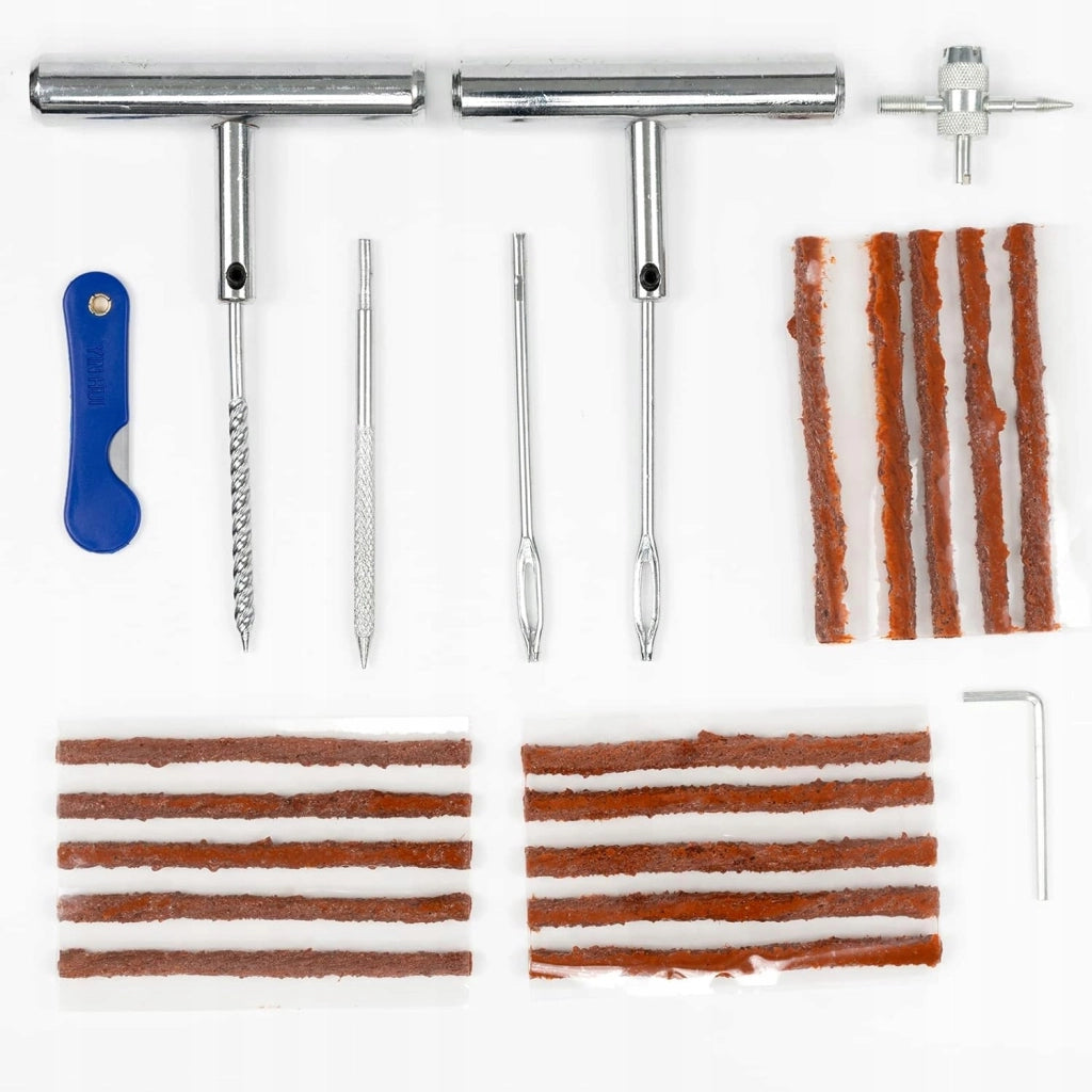 Kit Riparazione Pneumatici 23 in 1 – Riparazione Veloce e Facile | Acciaio Alta Qualità, 23 Pezzi