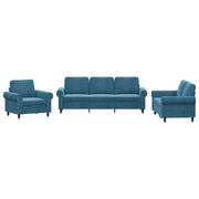 Set di Divani 3 pz con Cuscini Blu in Vellutocod mxl 83295