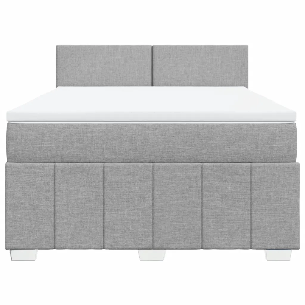 Giroletto a Molle con Materasso Grigio Chiaro 140x190cm Tessuto 3289356