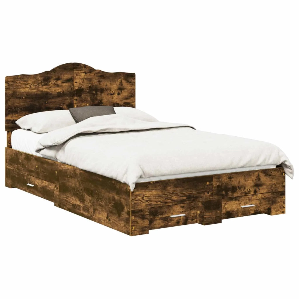 Struttura del letto Rovere fumé 120 x 190 cm Legno multistrato 3413634