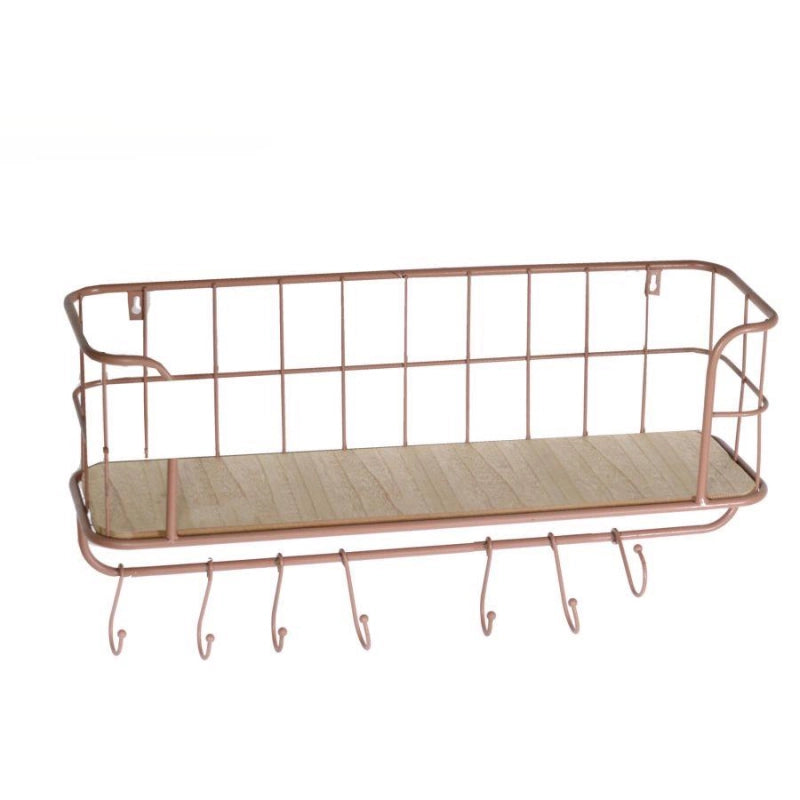 Mensola legno e metallo marrone arrugginito cm59x18h31