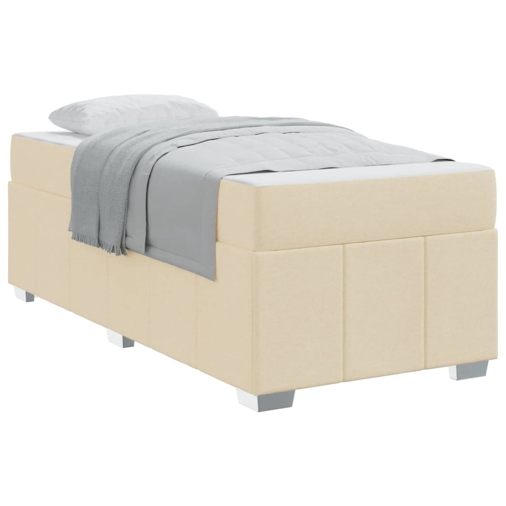 Struttura del letto con materasso Crema 80 x 200 cm Tessuto