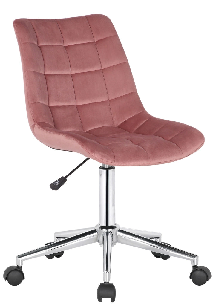 Sedia da ufficio Medford in velluto rosa
