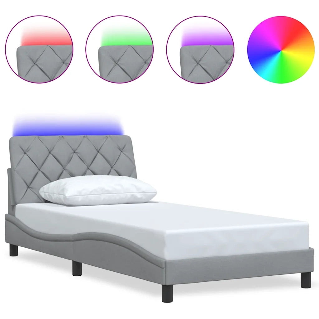 Giroletto con LED senza Materasso Grigio Chiaro 100x200 cm 3310650
