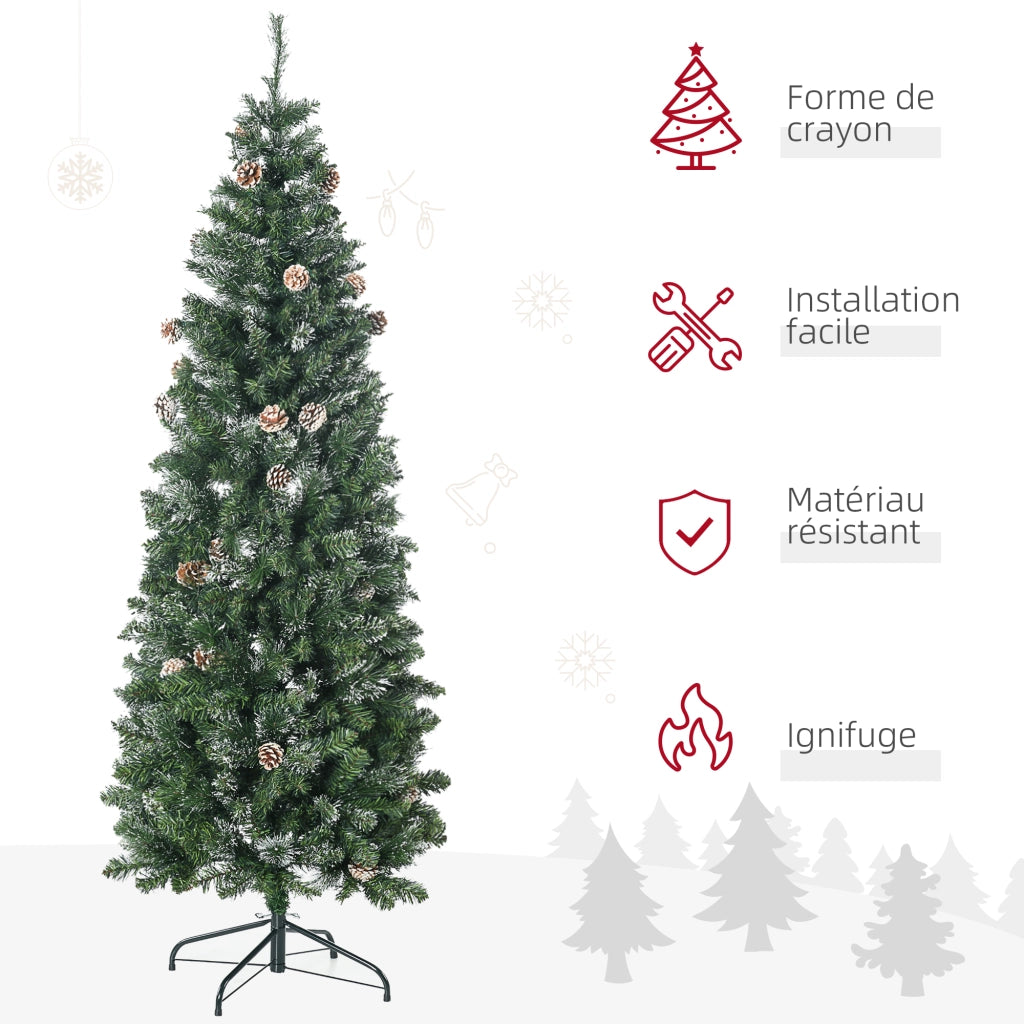 Albero di Natale Artificiale con 618 Rami Innevati ¨C zephmum ¨C Supporto in Acciaio Pieghevole