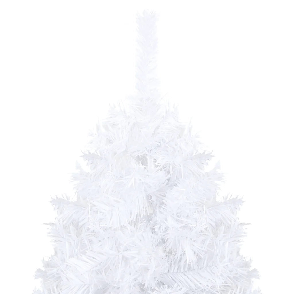 Albero di Natale Preilluminato con Palline Bianco 210 cm PVC 3077542