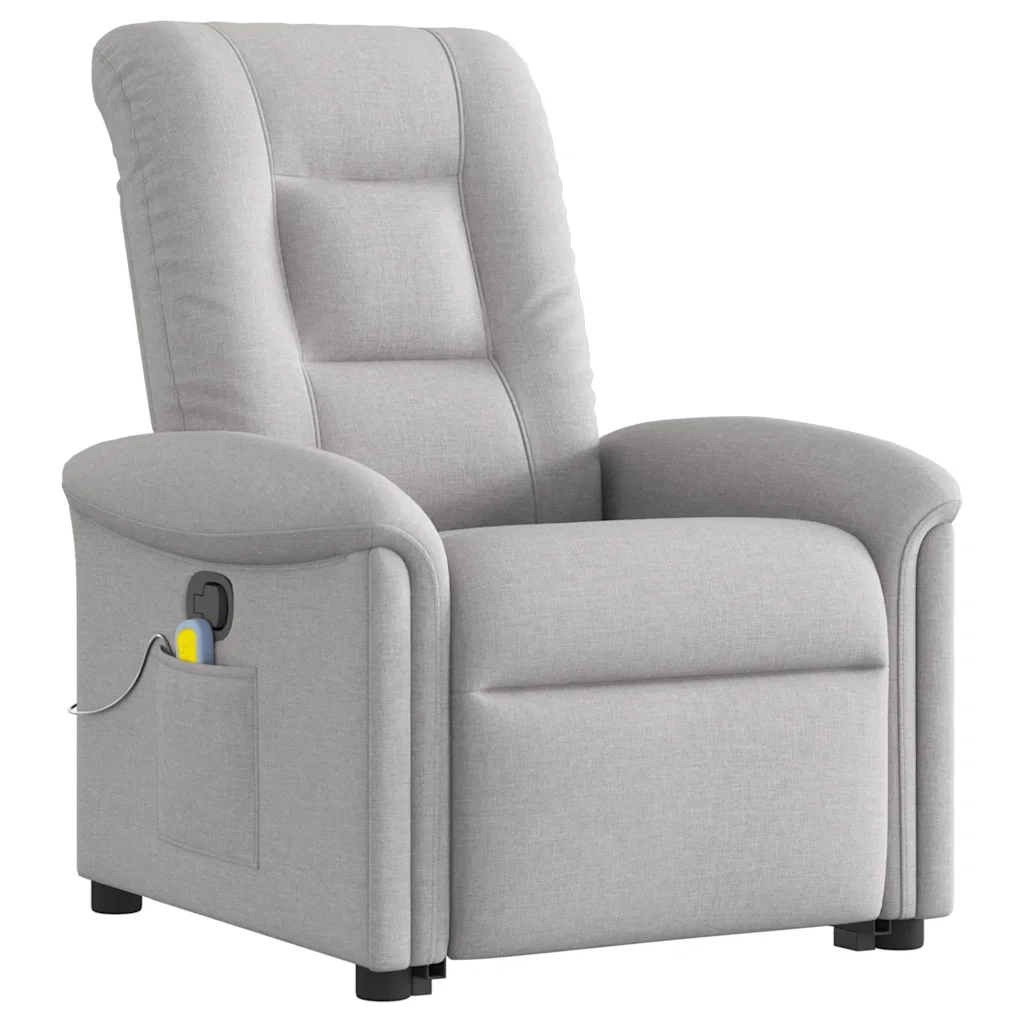 Poltrona Alzapersona Massaggi Reclinabile Grigio Nuvola Tessuto 3303273