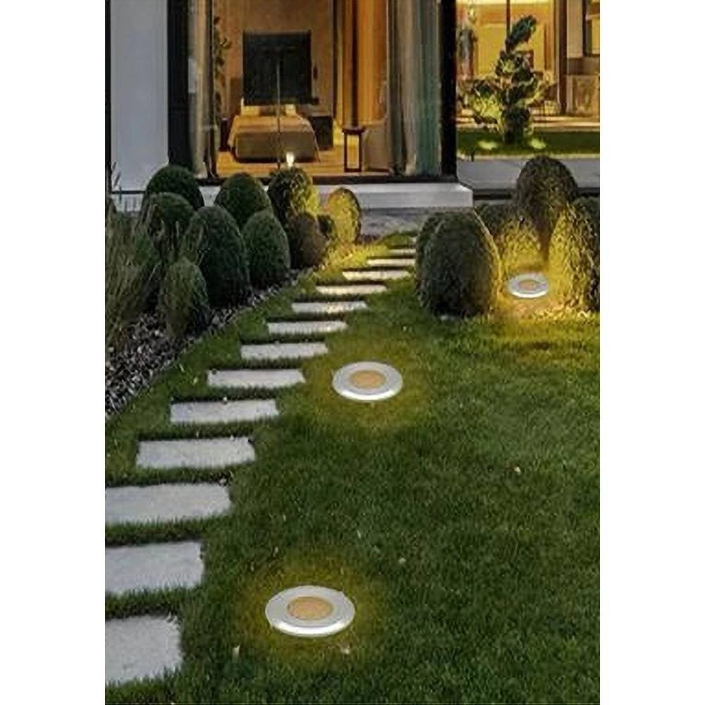 Trade Shop - Faretto Incasso Segnapasso 12v 1 Watt Luce 6500k 3000k 4000k Verde Blu Ip68 Es41 - -bianco Caldo      -