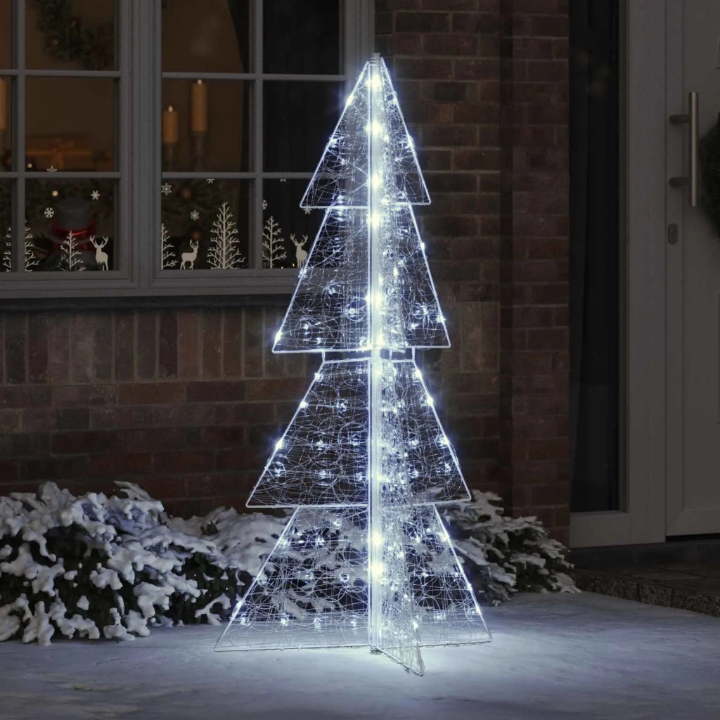 Albero di Natale con 160 LED Bianco Freddo 150 cm Acrilico