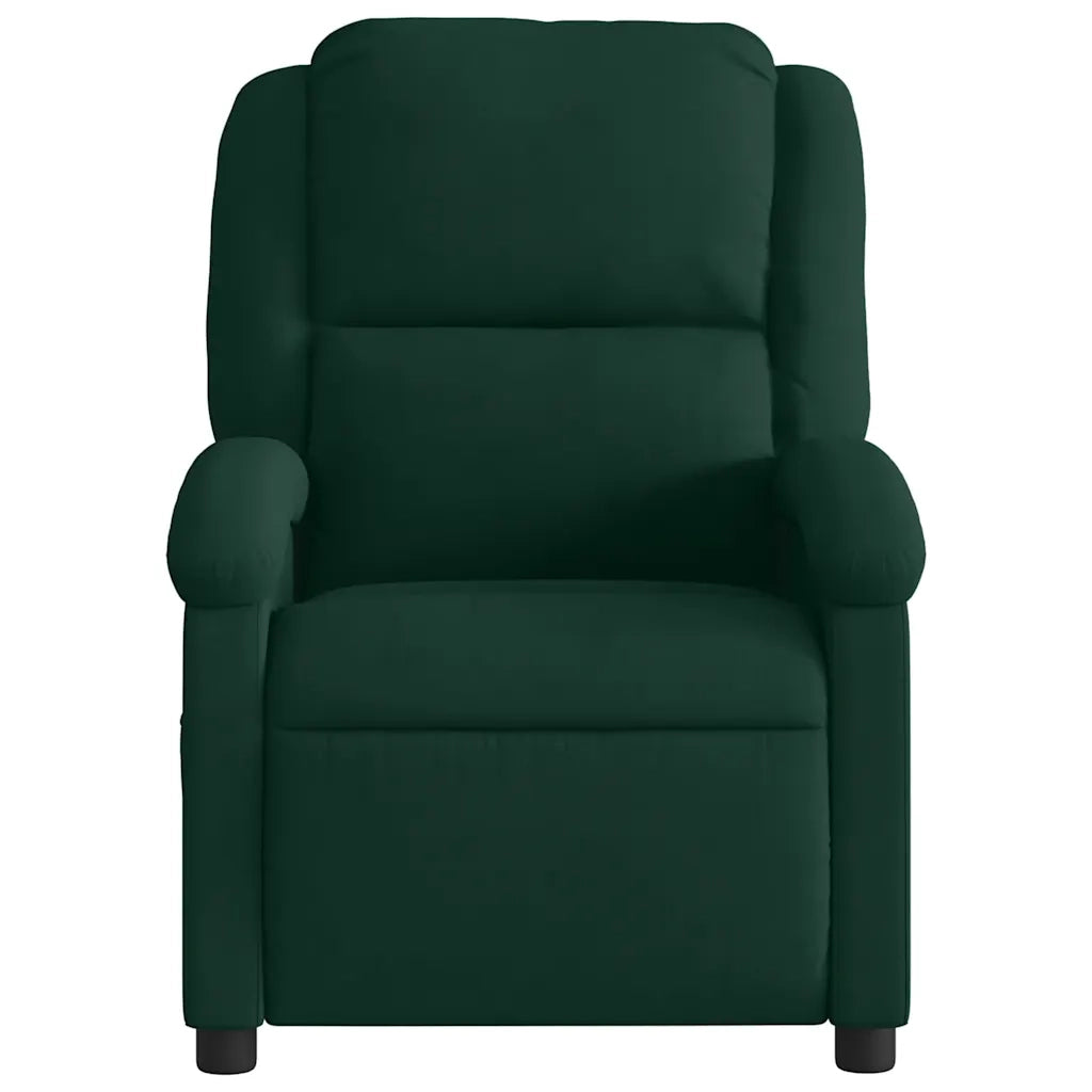Divano Sedia-Poltrona Reclinabile Verde Scuro in Velluto 488096