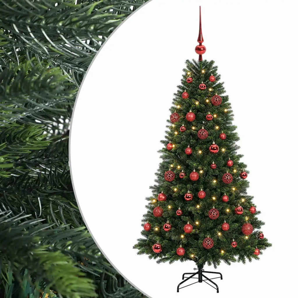 Albero di Natale Artificiale con Palline 150 cm 150 LED 3465884
