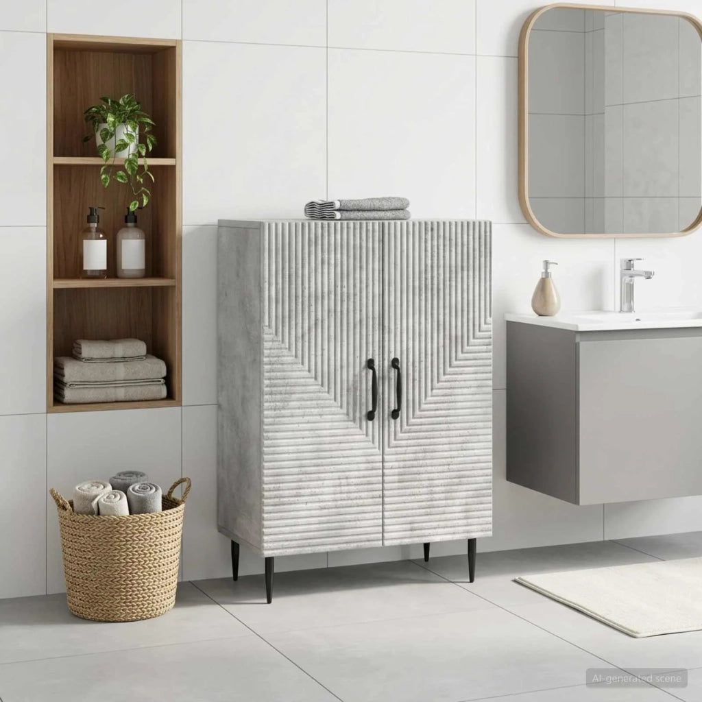 Mobiletto da Bagno HAARLEM Grigio Cemento 59,5 x 31 x 80 cm 896838