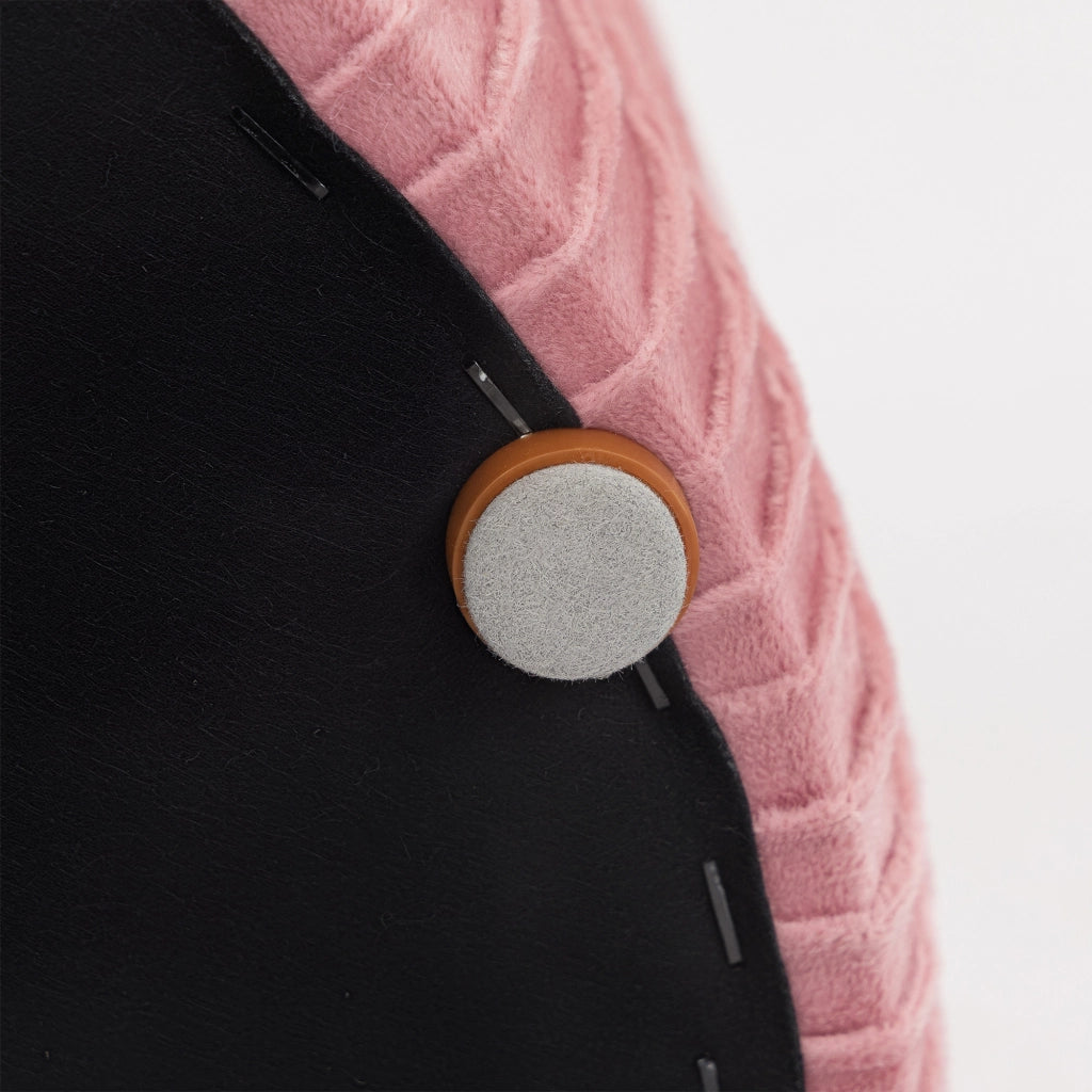Pouf Poggiapiedi Rotondo Impilabile Imbottito ¨C Zephmum ¨C Velluto Rosa