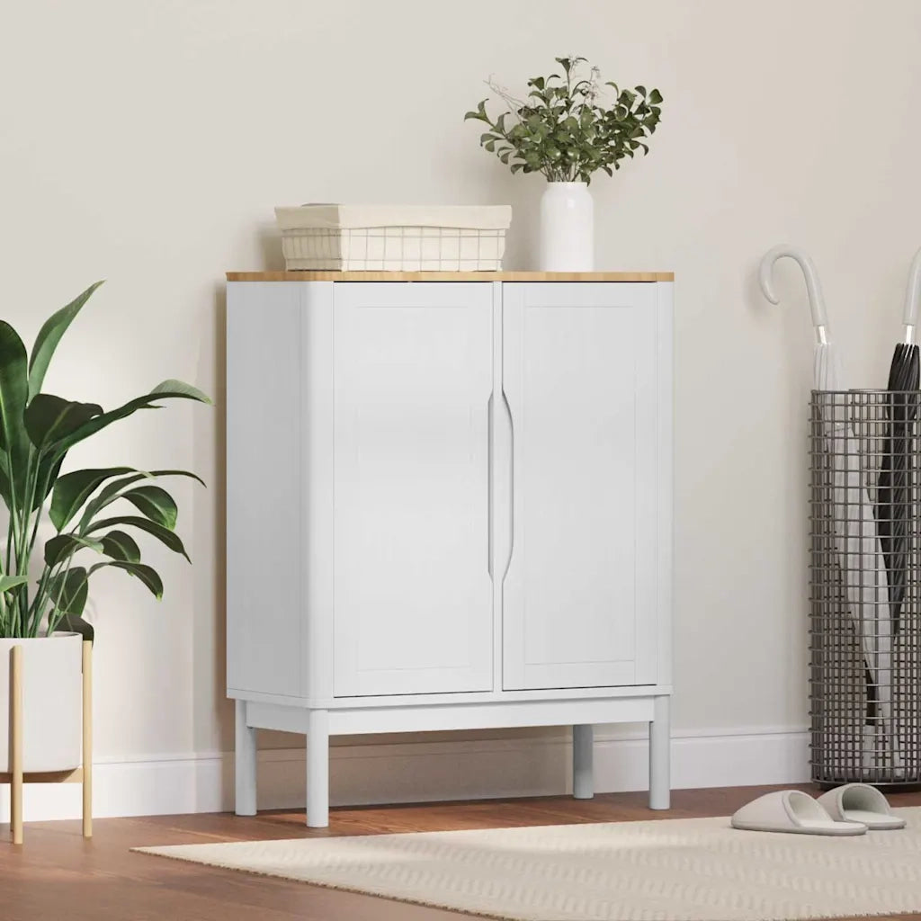 Credenza FLORO Bianco 70 x 30 x 70,5 cm Legno di Pino Massello 42011248
