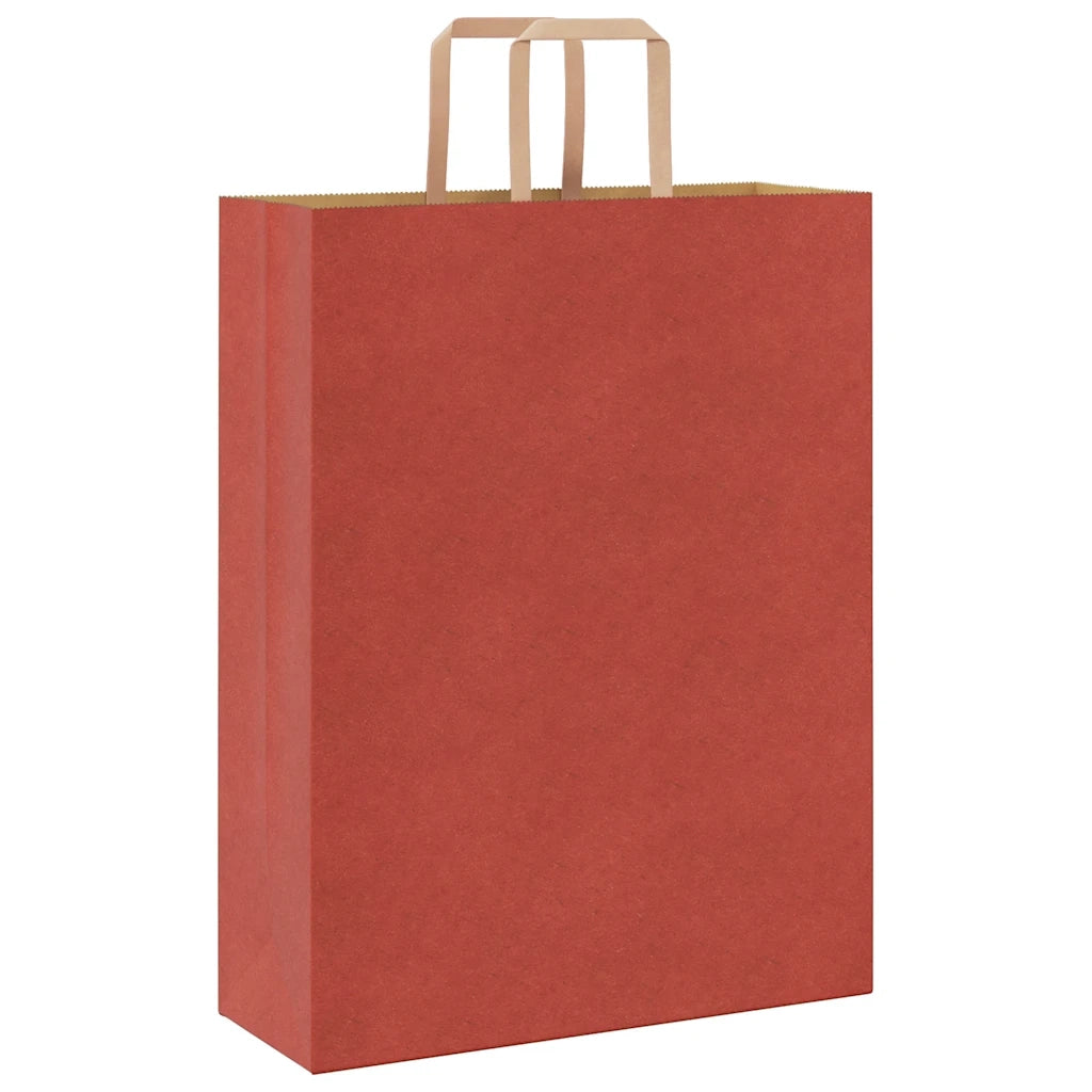 Sacchetti di Carta 250 pz con Manici Rossi 32x12x42 cm 4101984