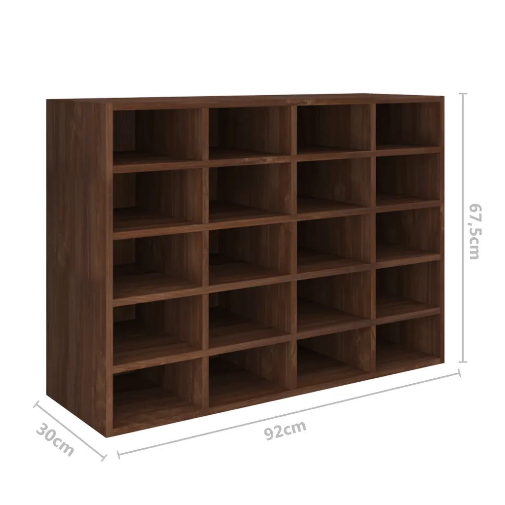 Scarpiera in Legno Multistrato 92x30x67,5 cm Rovere Marrone cod mxl 48966