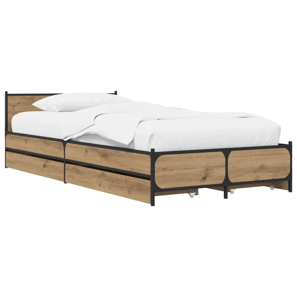 Struttura letto con testata Rovere Artigianale 80 x 200 cm 3429698