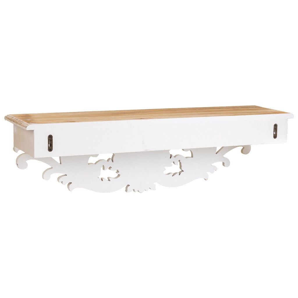 Mensola in legno bianco 78x20x23h cm