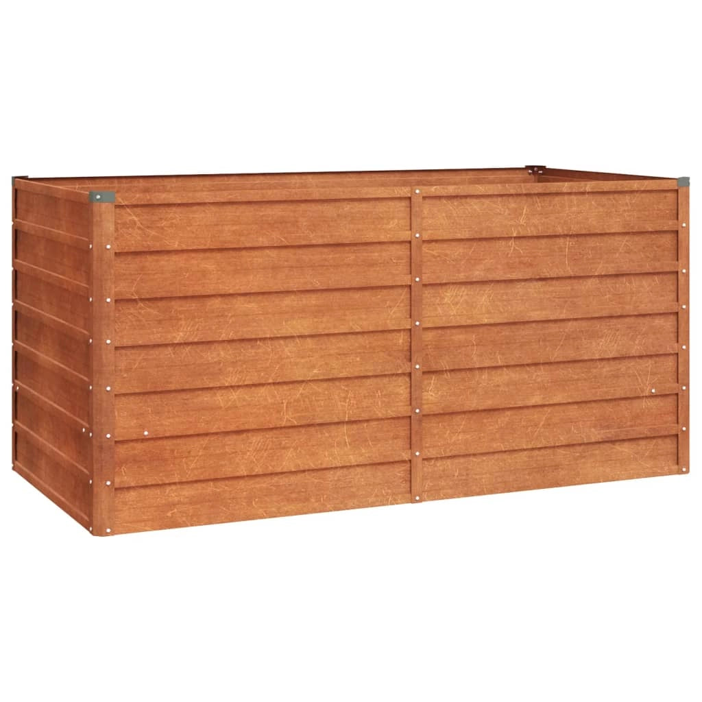Fioriera rialzata per piante fiori terrazza giardino finitura ruggine 160 x 80 x 77 cm acciaio corten marrone 02_0039865
