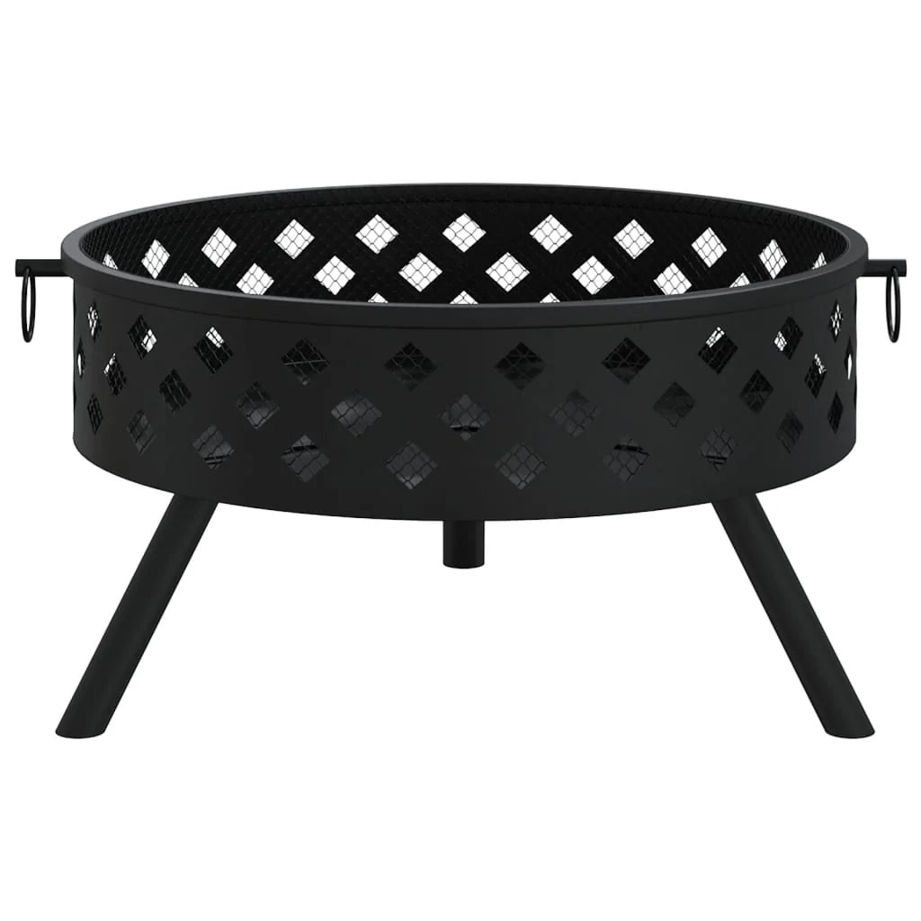 Braciere con attizzatoio 58 cm XXL acciaio nero 02_0005992