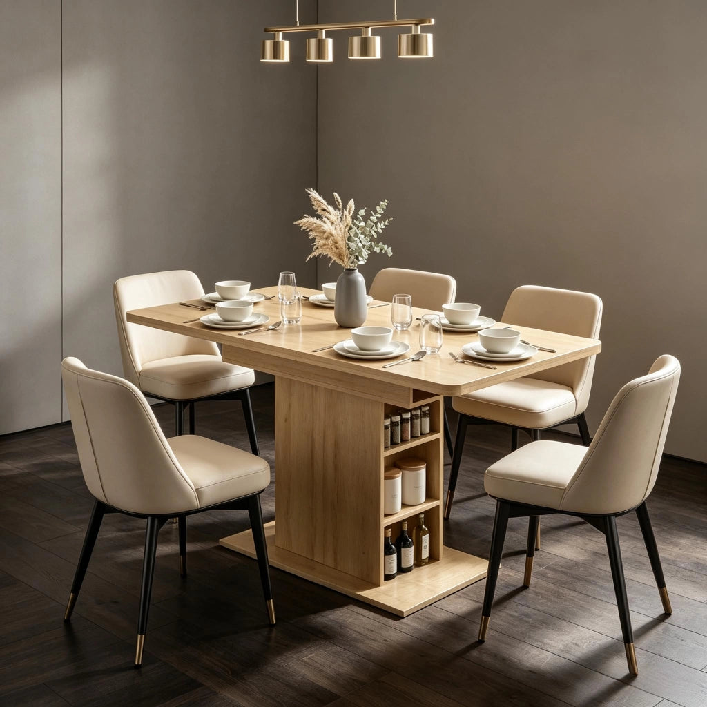 Tavolo da pranzo - rettangolare estraibile 110-130 cm - 6 ripiani aperti - per 4-6 persone - salvaspazio