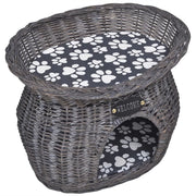 Tiragraffi/cuccia con cuscino in salice grigio 02_0022786