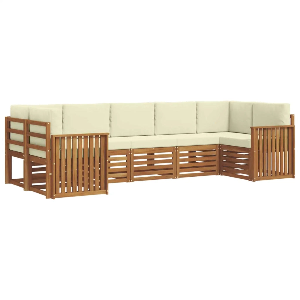 Set divano sezionale con cuscino 7 pcs Naturale e Crema
