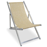 Sedia a Sdraio Alex in alluminio e textilene colore beige pieghevole da esterno
