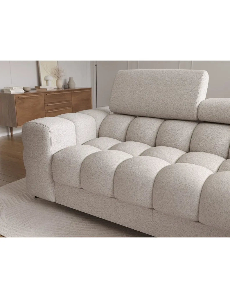 Divano ad angolo destro convertibile Beige dallo stile contemporaneo 285x99x181cm FILTRO