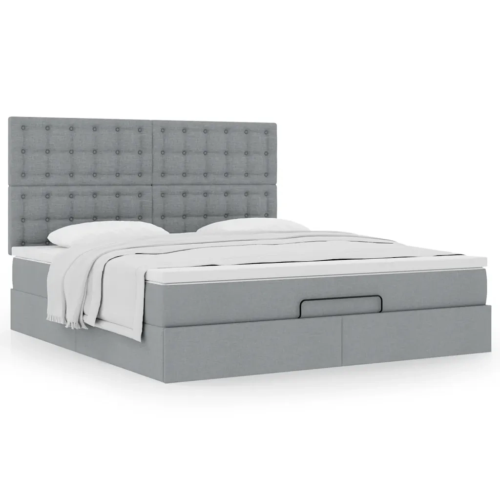 Struttura Letto Pouf con Materasso 180x200 cm in Tessuto 3313341