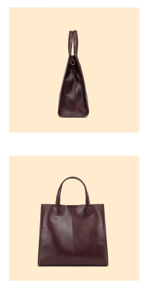 Borsa da donna in vera pelle marrone