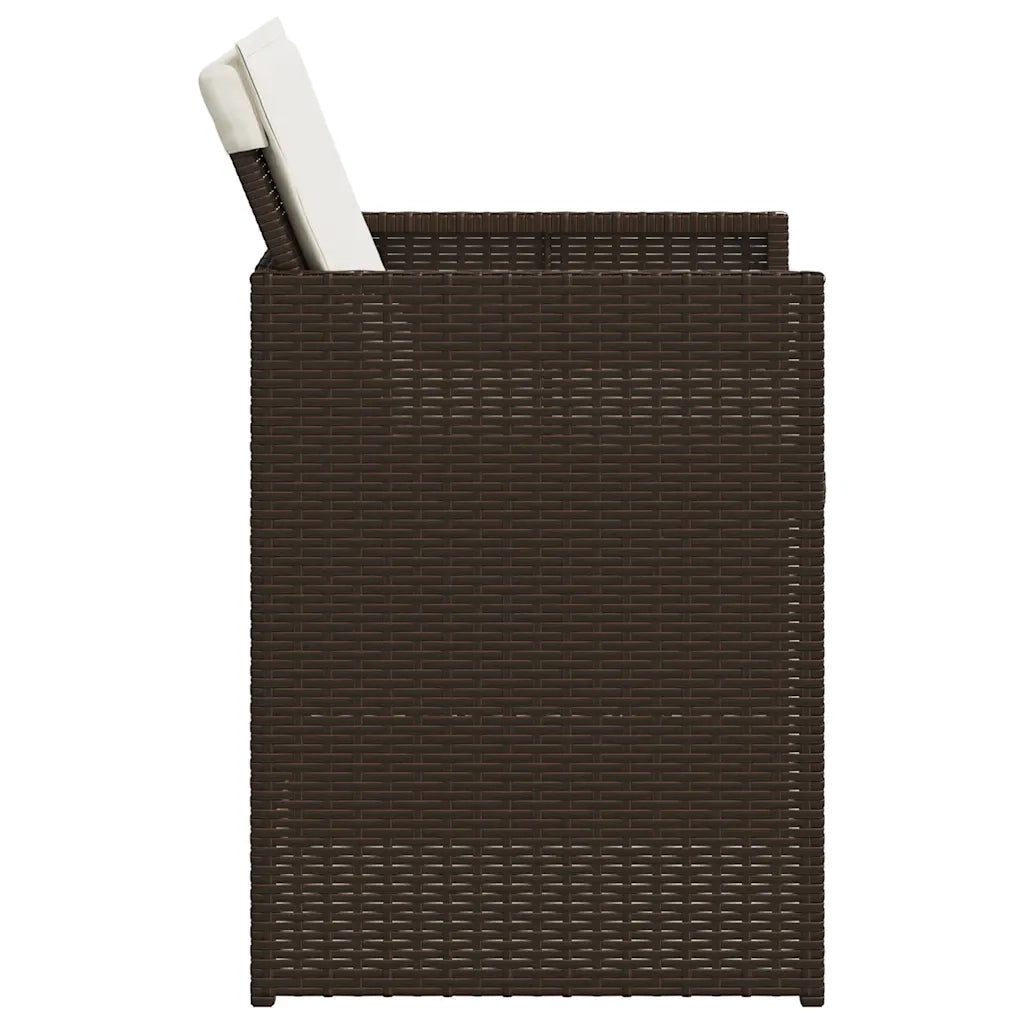 Sedie da Giardino con Cuscini 4 pz | Sedie da Esterno Marroni in Polyrattan
