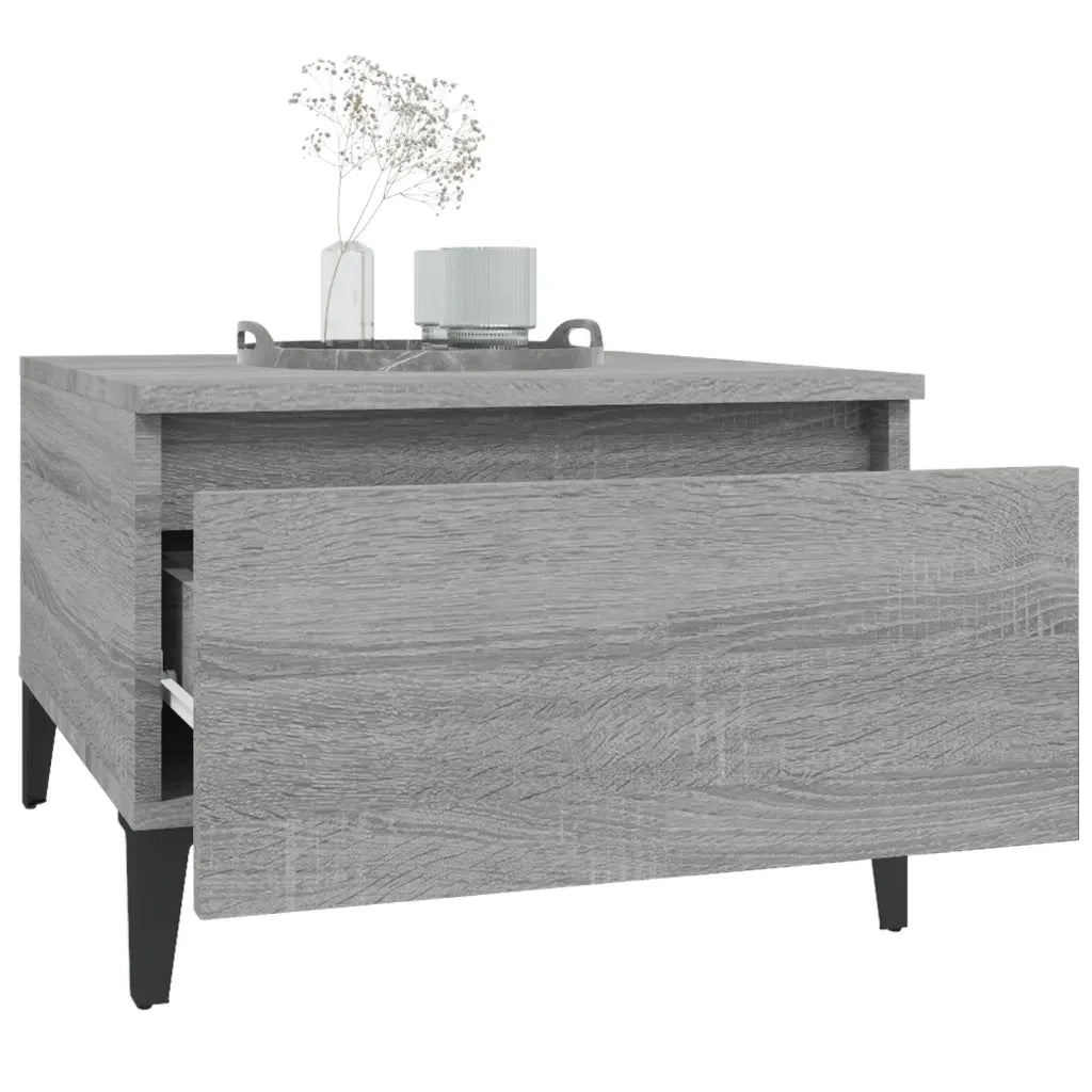Tavolino Grigio Sonoma 50x46x35 cm in Legno Multistrato cod mxl 26486