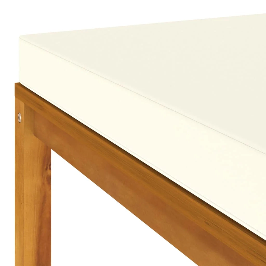 Mobili da giardino mobili da esterno Set di mobili da 12 pezzi con cuscino color crema in legno massello di acacia 02_0015532