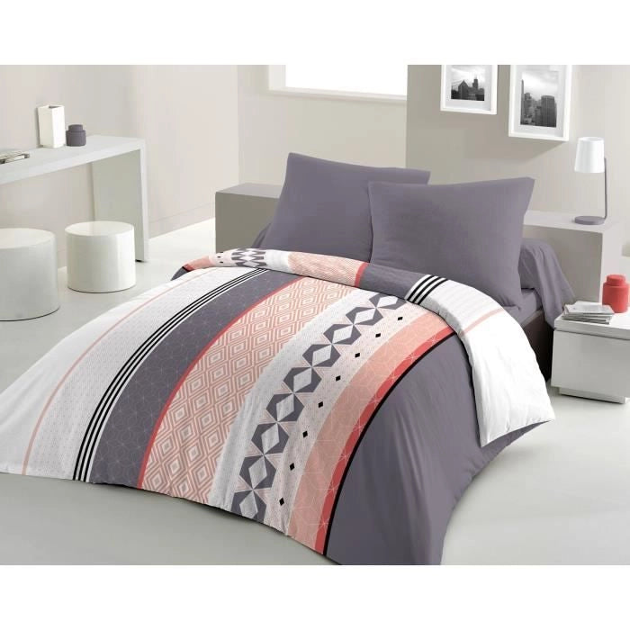 Set copripiumino in microfibra HOME PASSION BLING - 1 copripiumino 220 x 240 cm + 2 federe 63 x 63 cm - Blu