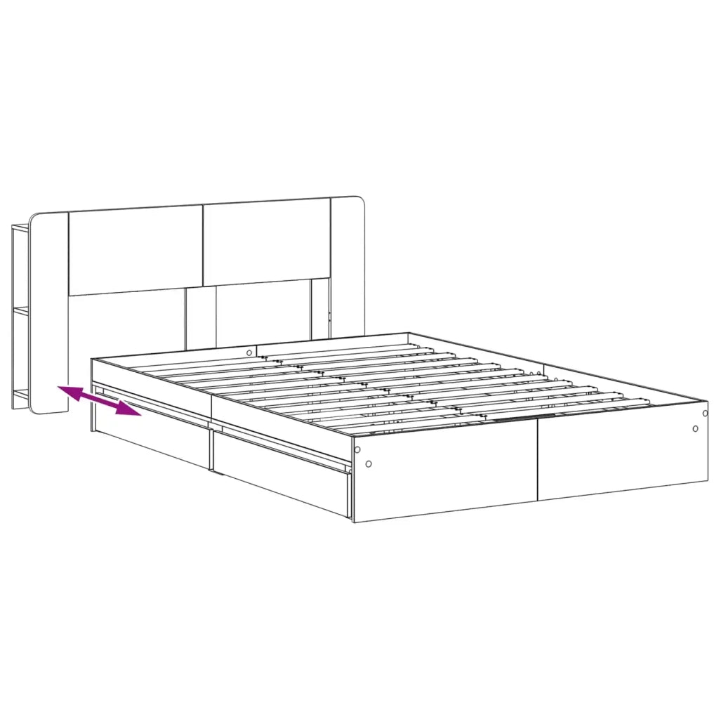 Telaio del letto con storage Sonoma grigio 160 x 200 cm 3433595