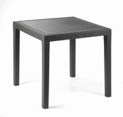 Tavolo King Quadrato In Plp Effetto Rattan Antracite 80X80 - Ipae-Progarden