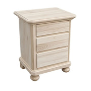 Comodino classico 3 cassetti legno grezzo 50x38x66 (453) - Mobili 2G