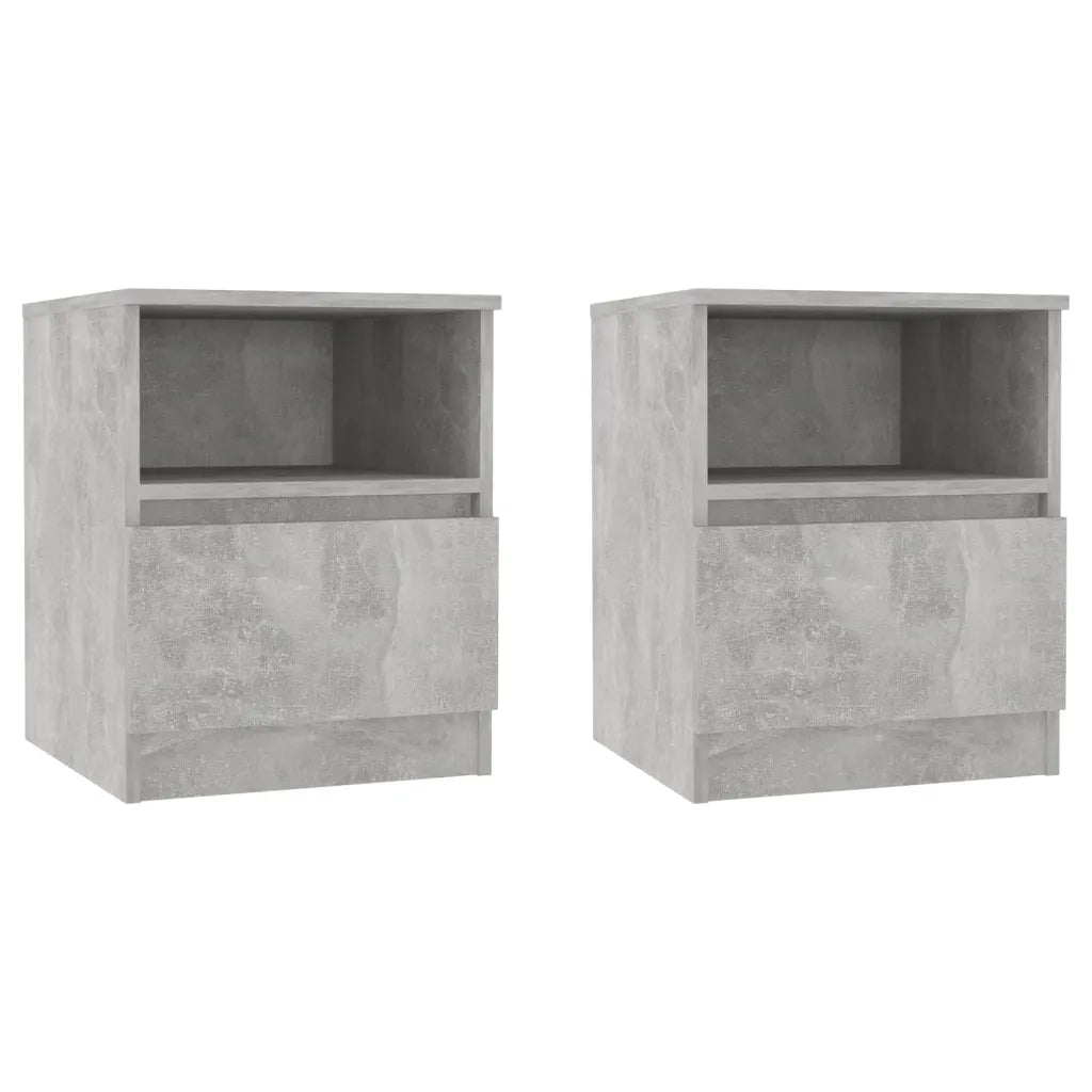 Comodini 2 pz Grigio Cemento 40x40x50 cm in Truciolato cod mxl 30968