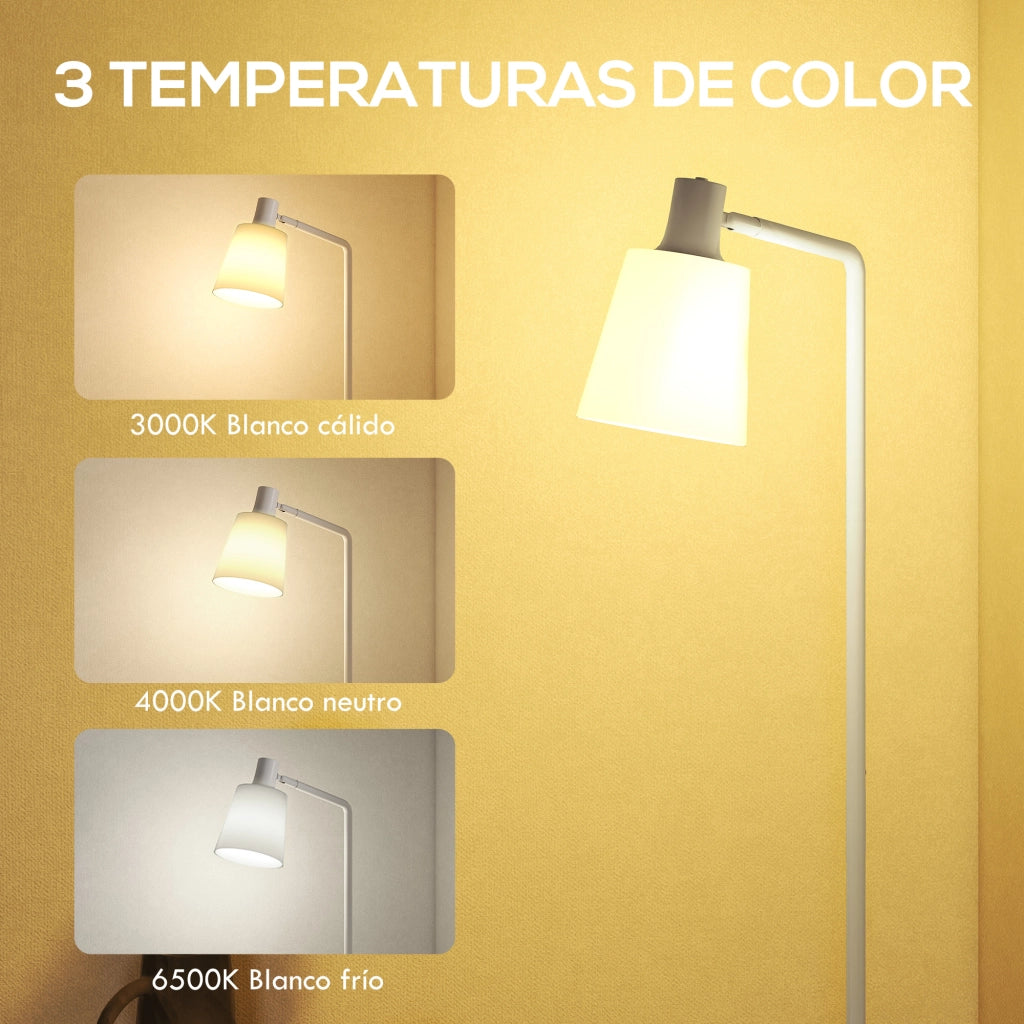 Lampada da Terra LED Regolabile 3 Temperature Colore 3000K-6500K ¨C zephmum ¨C Bianco