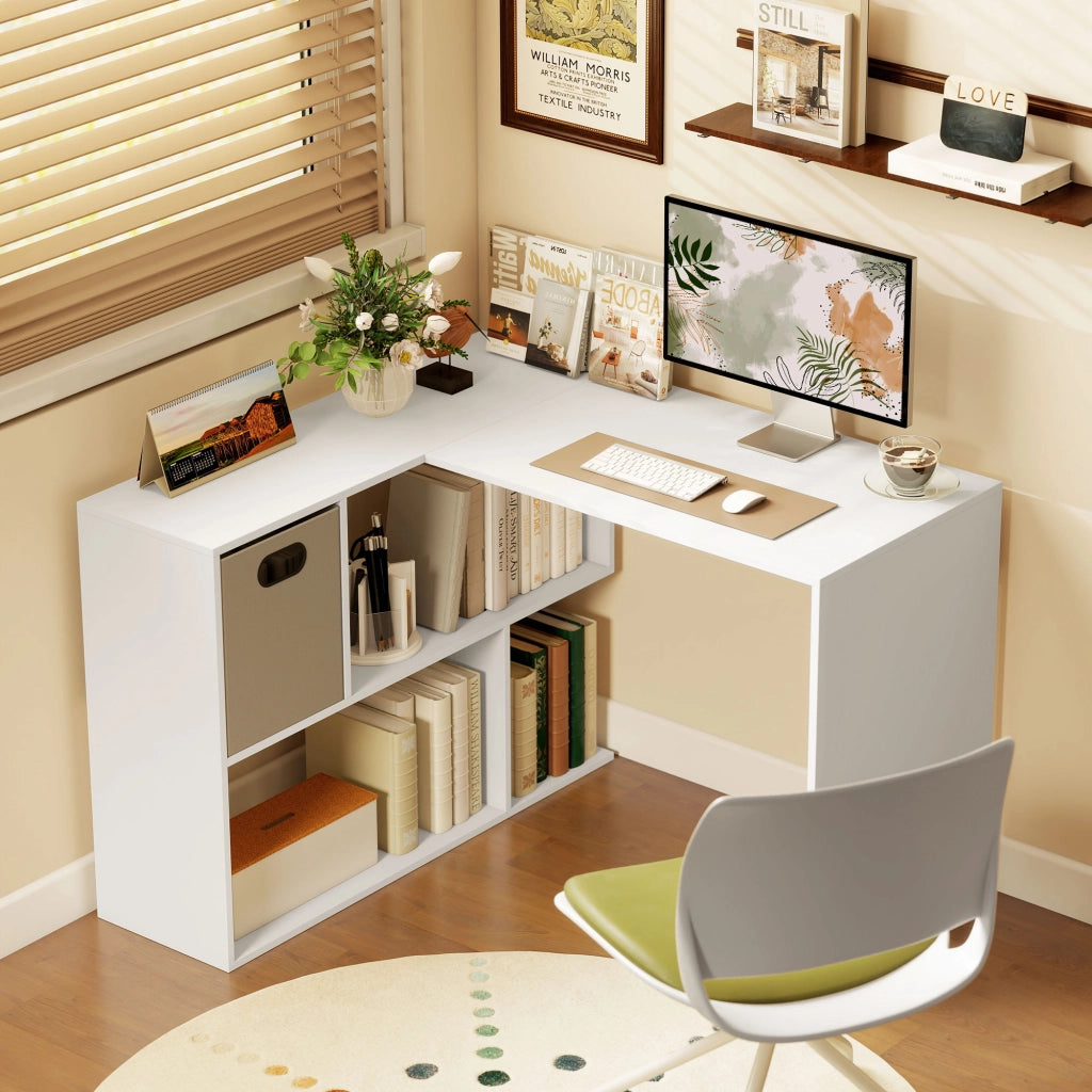Scrivania Angolare ¨C Zephmum ¨C Bianco 110x100x75 cm
