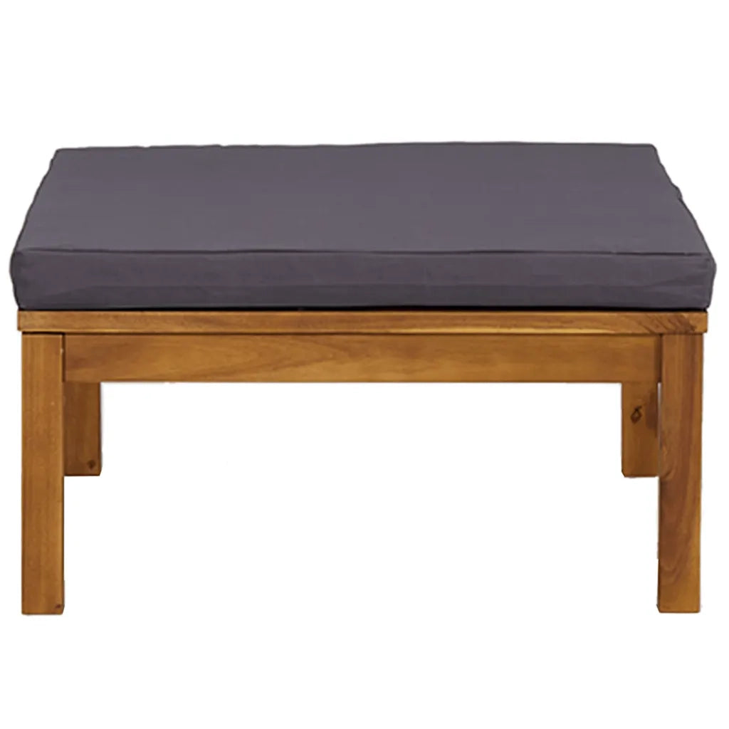 Poggiapiedi con Cuscino Grigio Scuro in Massello d'Acacia 316290