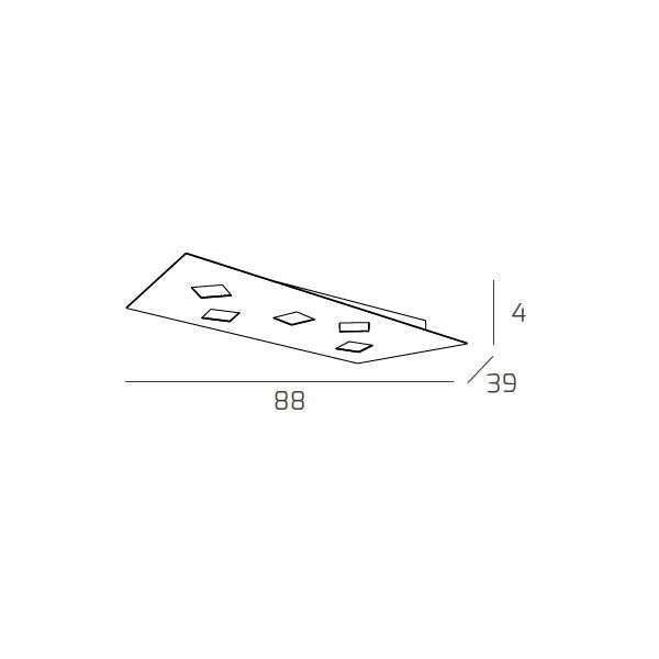 NOTE APPLIQUE PLAFONIERA 5 LUCI ATTACCO GX53 BIANCO