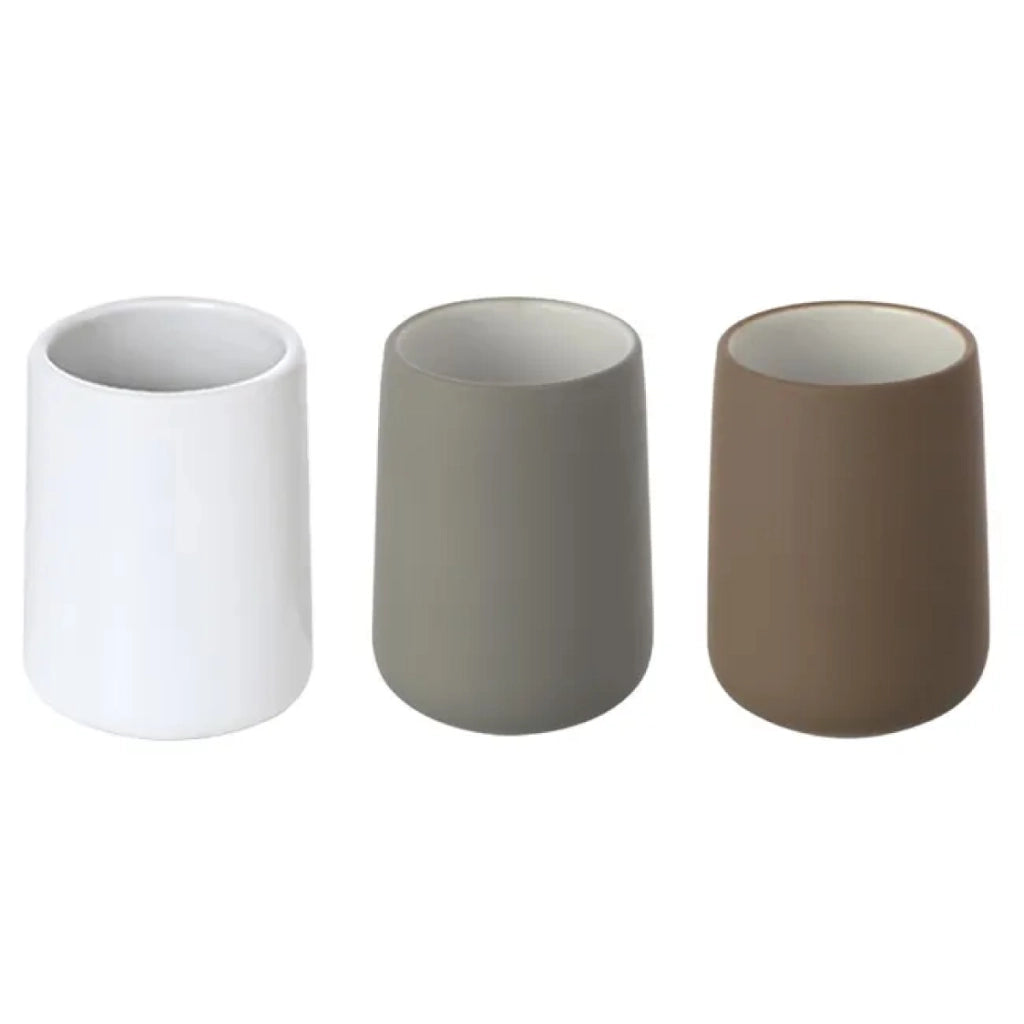 PORTASPAZZOLINI IN CERAMICA MODELLO SIDNEY DIM. CM(LXPXH):ø8Xø8X11 GRIGIO   Idroweb
